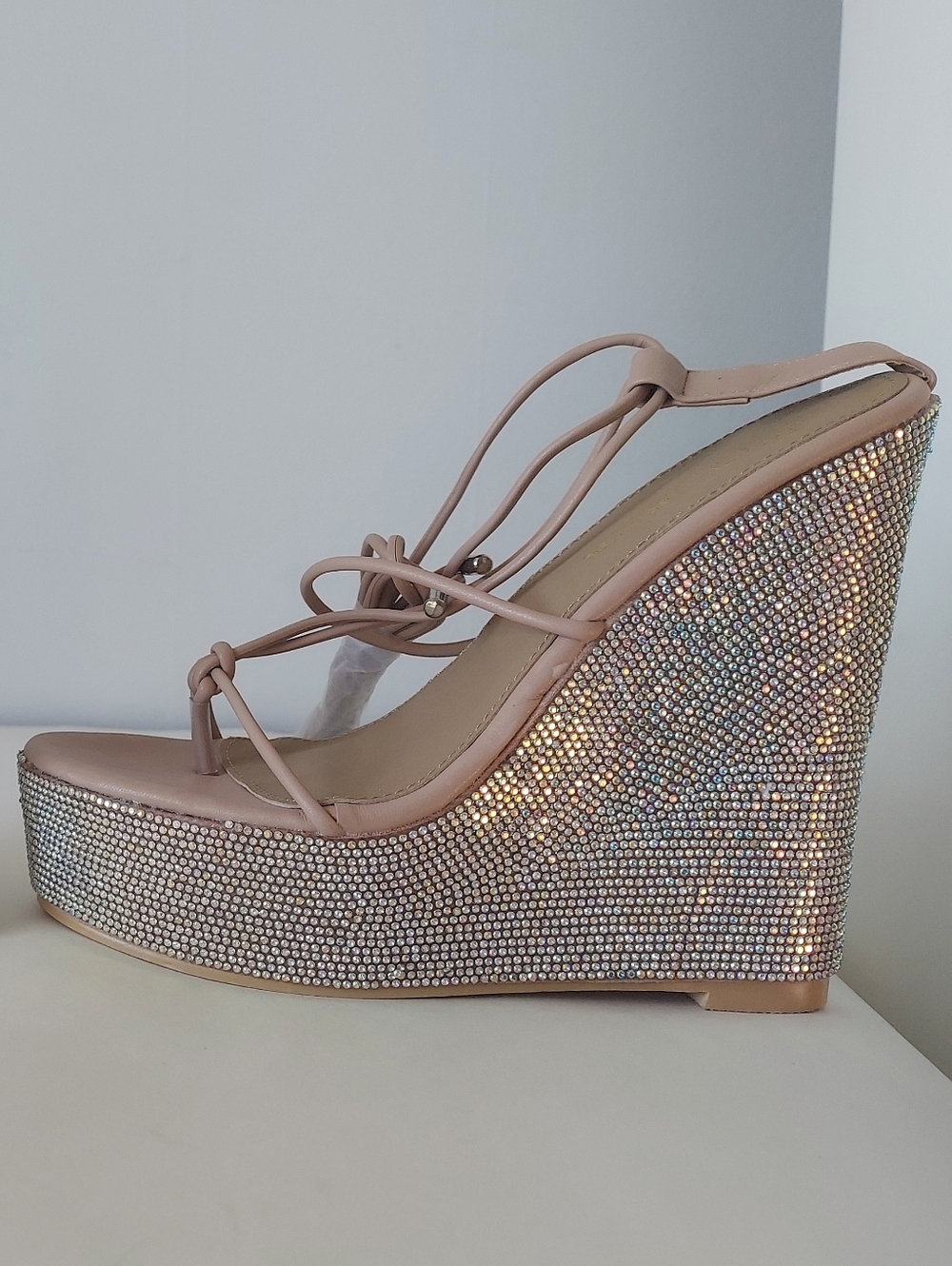 NIB Fashion Nova Rhinestone Platform Wedges